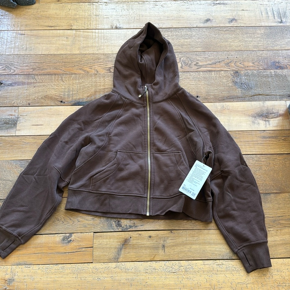Lululemon scuba oversized full zip crop Java m/l